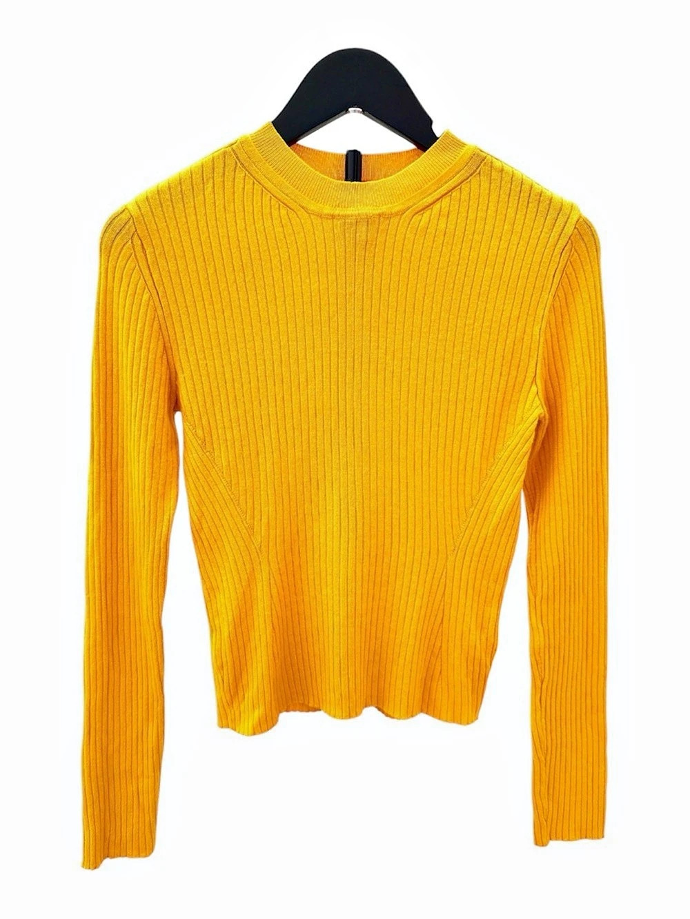 H&M Ribbed Crew Neck Sweater Orange Small in Good Condition